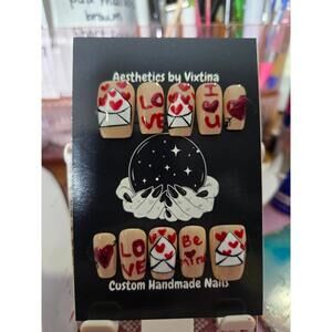 valentines day handmade nails love letter